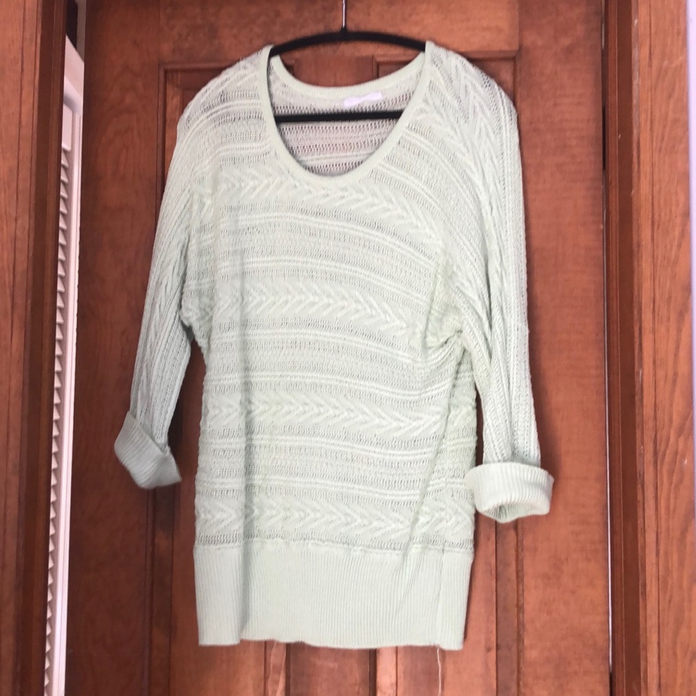 Green woven sweater